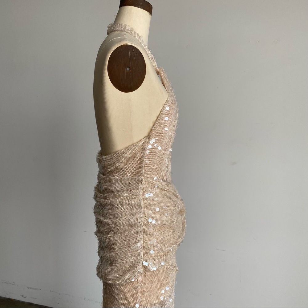 $349 NWT Nude For Love And Lemons “Sydney” Sequin Maxi Dress Sz X-Large - Picture 13 of 15